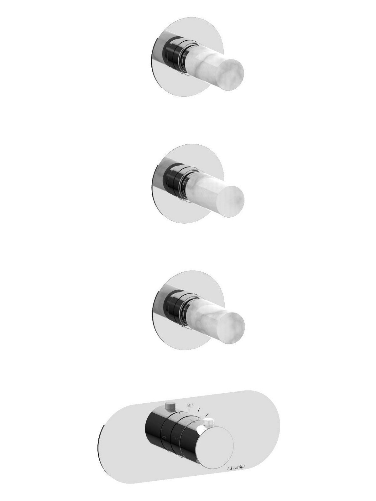 Endmontage UP- 3 Wege Thermostat Duschen Verteiler