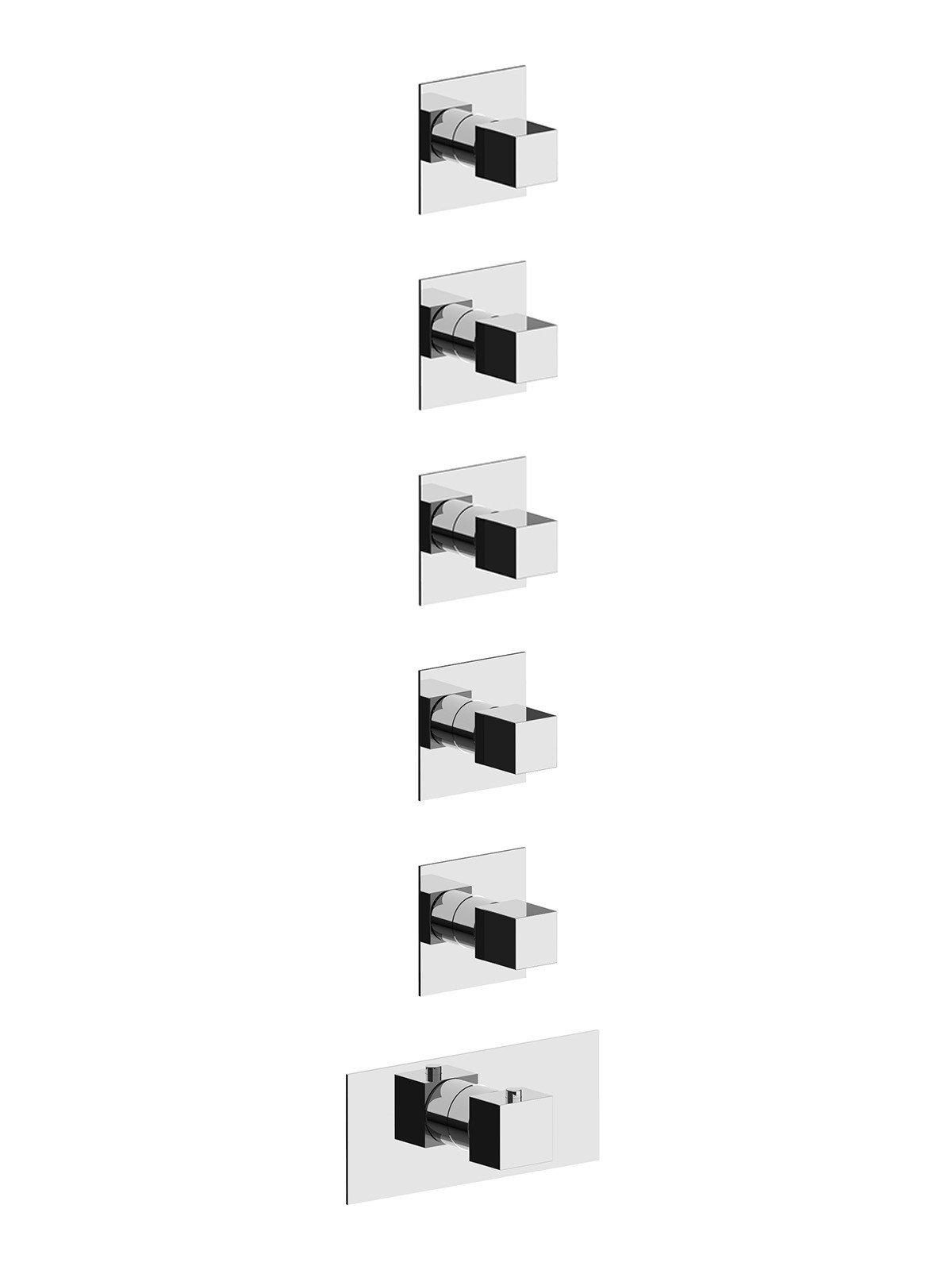 Endmontage UP- 5 Wege Thermostat Duschen Verteiler