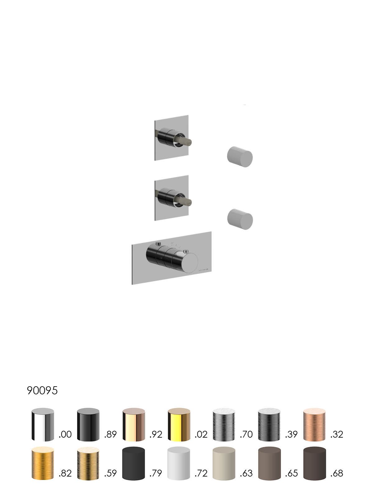 Endmontage UP- 2 Wege Thermostat Duschen Verteiler