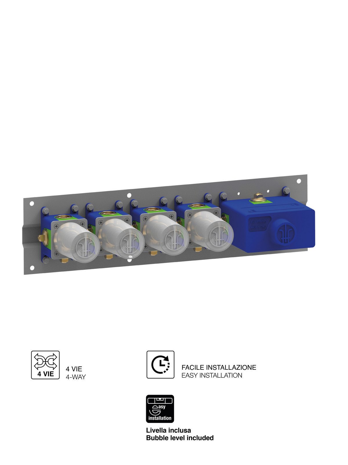 UP- Druckknopf 4 Wege Thermostat Körper mit Wasserdurchfluss Adj